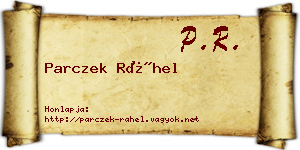 Parczek Ráhel névjegykártya
